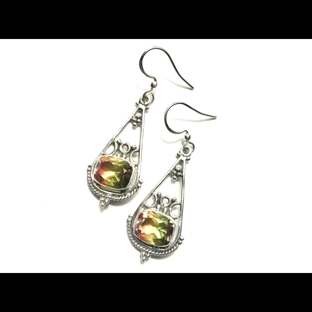 Tourmaline Quartz Sterling Silver Earrings
